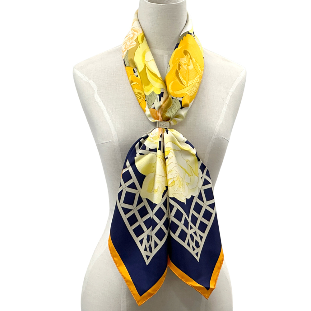 Hermes scarf/muffler, Carre 90, ROSRRAIE (Rose Garden), women's, brand name, ... - Picture 6 of 11